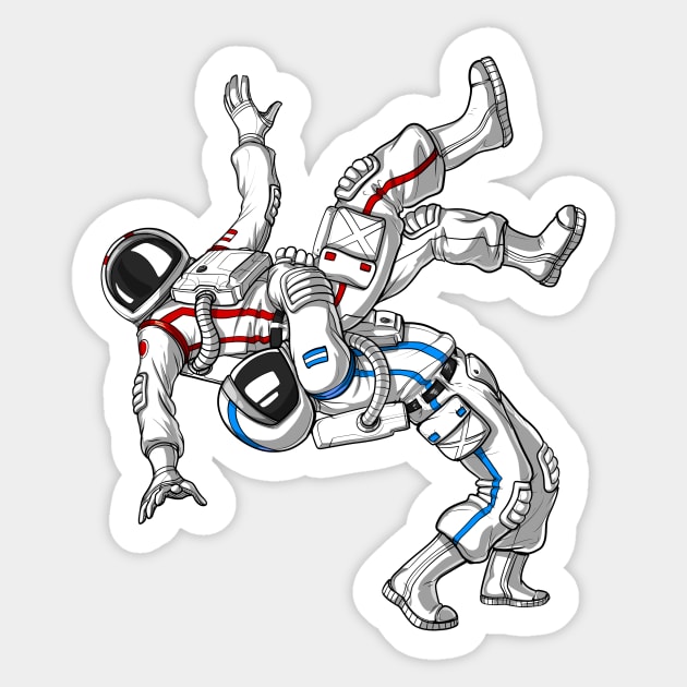 Astronauts Jiu-Jitsu Wrestling Sticker by underheaven